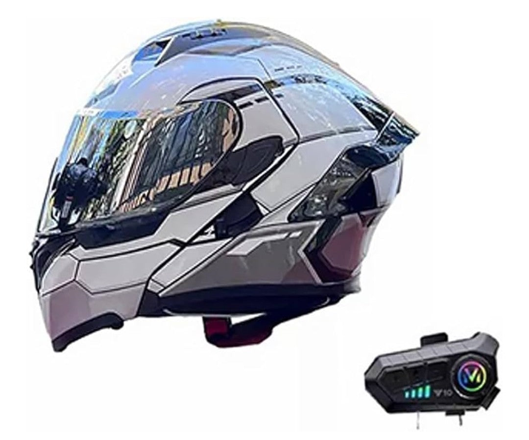 “Protección futurista sobre ruedas — Casco de Motocicleta con Bluetooth integrado”