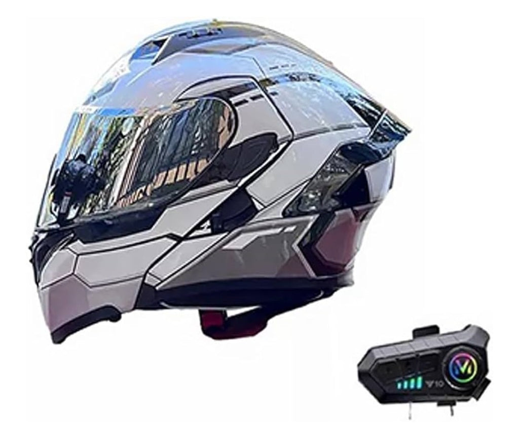 “Protección futurista sobre ruedas — Casco de Motocicleta con Bluetooth integrado”