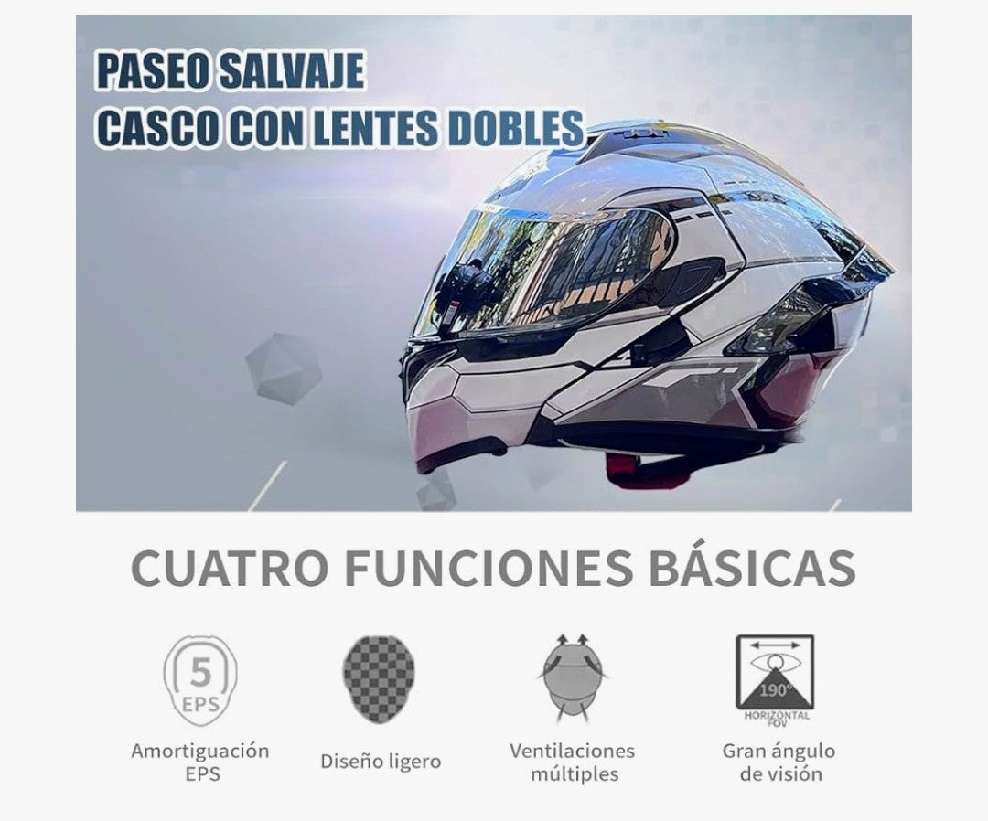 “Protección futurista sobre ruedas — Casco de Motocicleta con Bluetooth integrado”