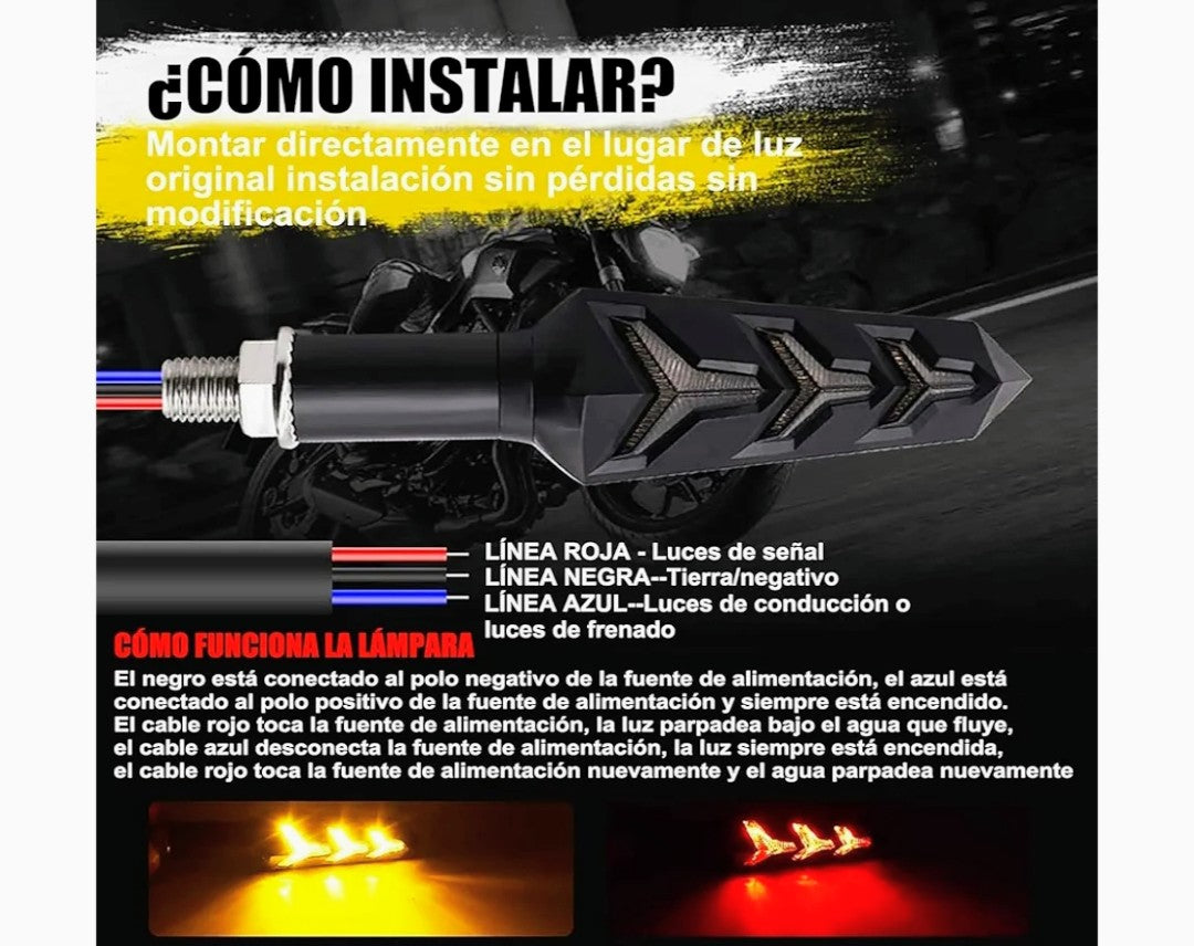 ↔️ Direccionales LED Universales para Motocicleta “Hazte ver. Señala con estilo. Sé seguro.”🏍️