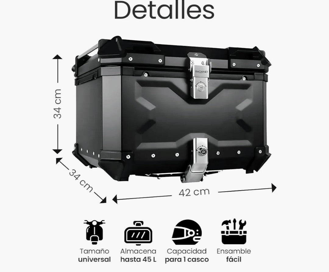 📦Raganet Cajuela Profesional para Motocicletas 🏍️“Tu moto lista para llevarlo todo.”