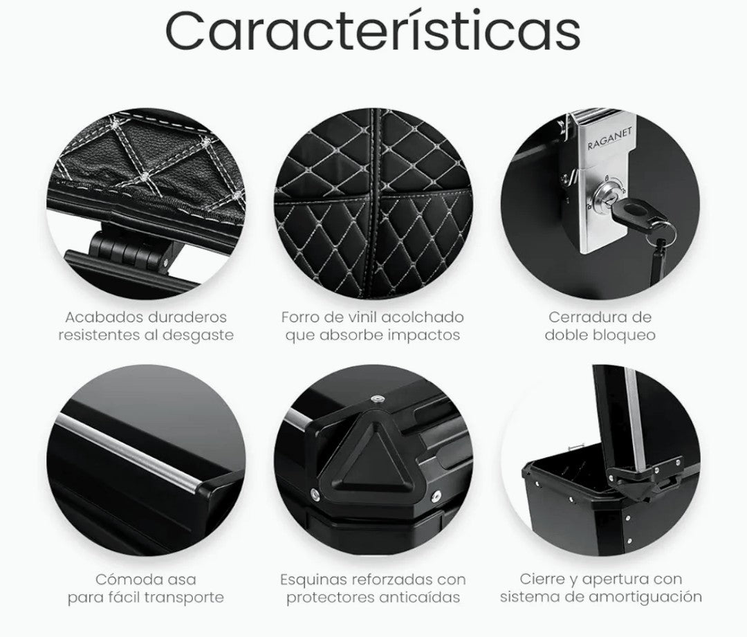 📦Raganet Cajuela Profesional para Motocicletas 🏍️“Tu moto lista para llevarlo todo.”
