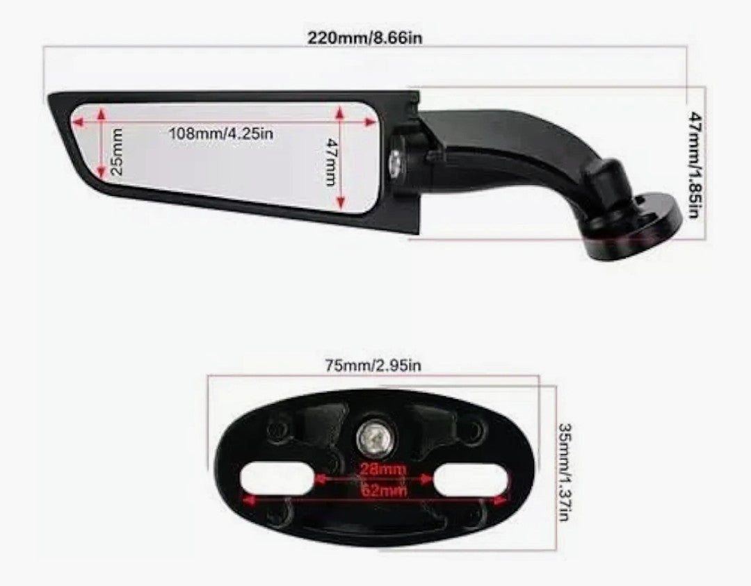 👀YUHOHO Par de Espejo Retrovisor para Motocicleta🪞 “Mira más allá, conduce con confianza.”