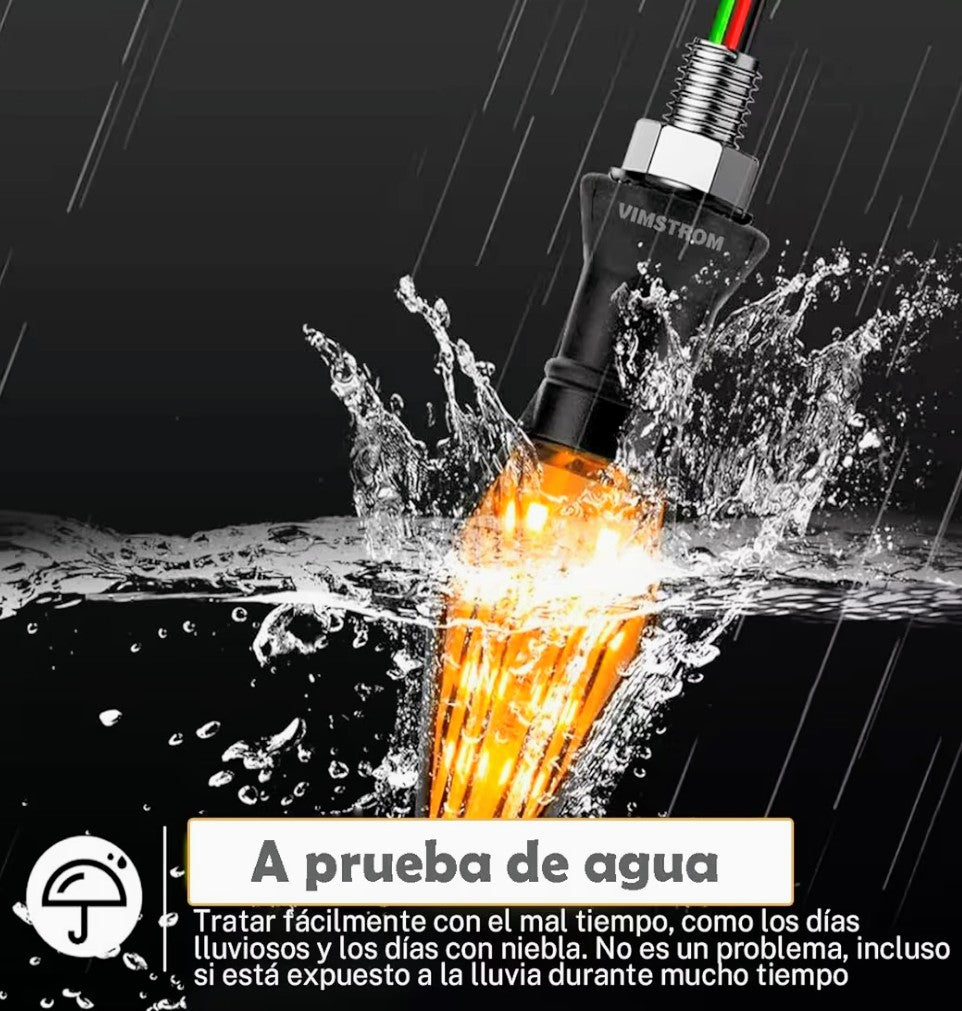 ↔️Paquete de 4 Direccionales LED de Doble Función para Motocicleta ↪️↩️ “Hazte ver. Señala con estilo. Sé más seguro.”