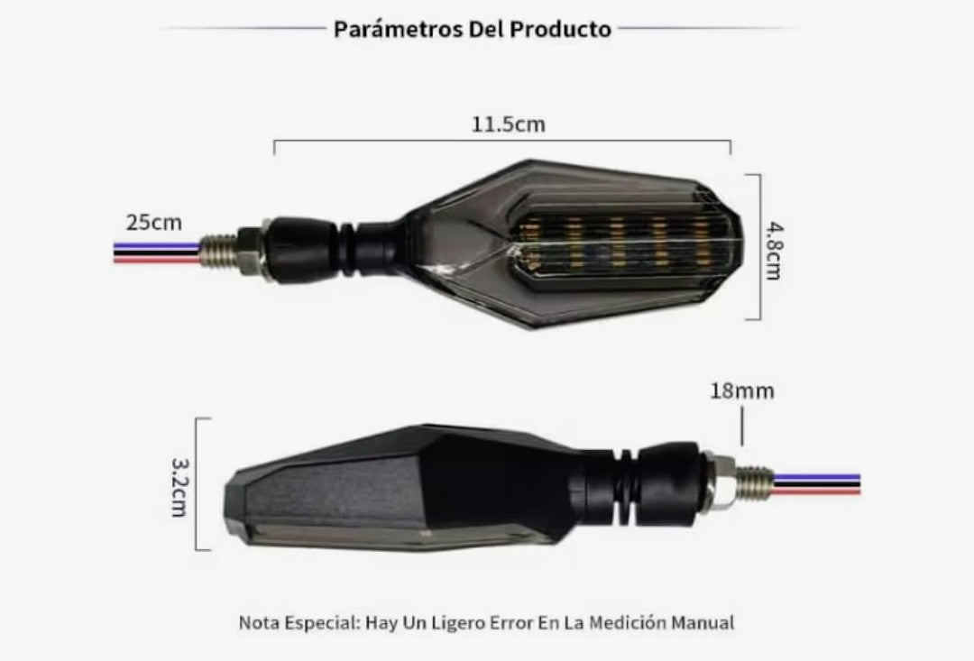 ↪️↩️ “Direccionales LED Efecto Neón 2 Pz Rojo y Amarillo”⚡ “Haz que te vean. Señala con estilo. Sé más seguro.”