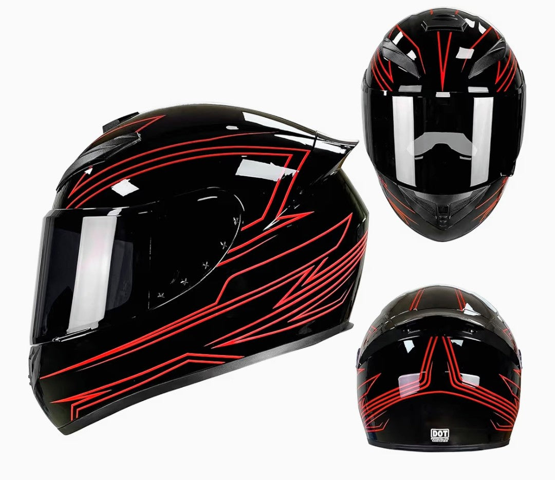 🏁  LingLucky Casco de Motocicleta Certificado DOT 🛡️ “Protege tu ruta. Domina cada kilómetro.”