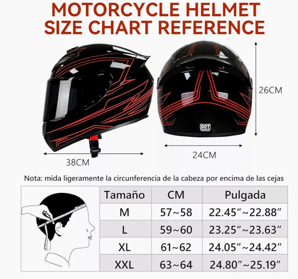 🏁  LingLucky Casco de Motocicleta Certificado DOT 🛡️ “Protege tu ruta. Domina cada kilómetro.”
