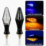 ↔️Paquete de 4 Direccionales LED de Doble Función para Motocicleta ↪️↩️ “Hazte ver. Señala con estilo. Sé más seguro.”