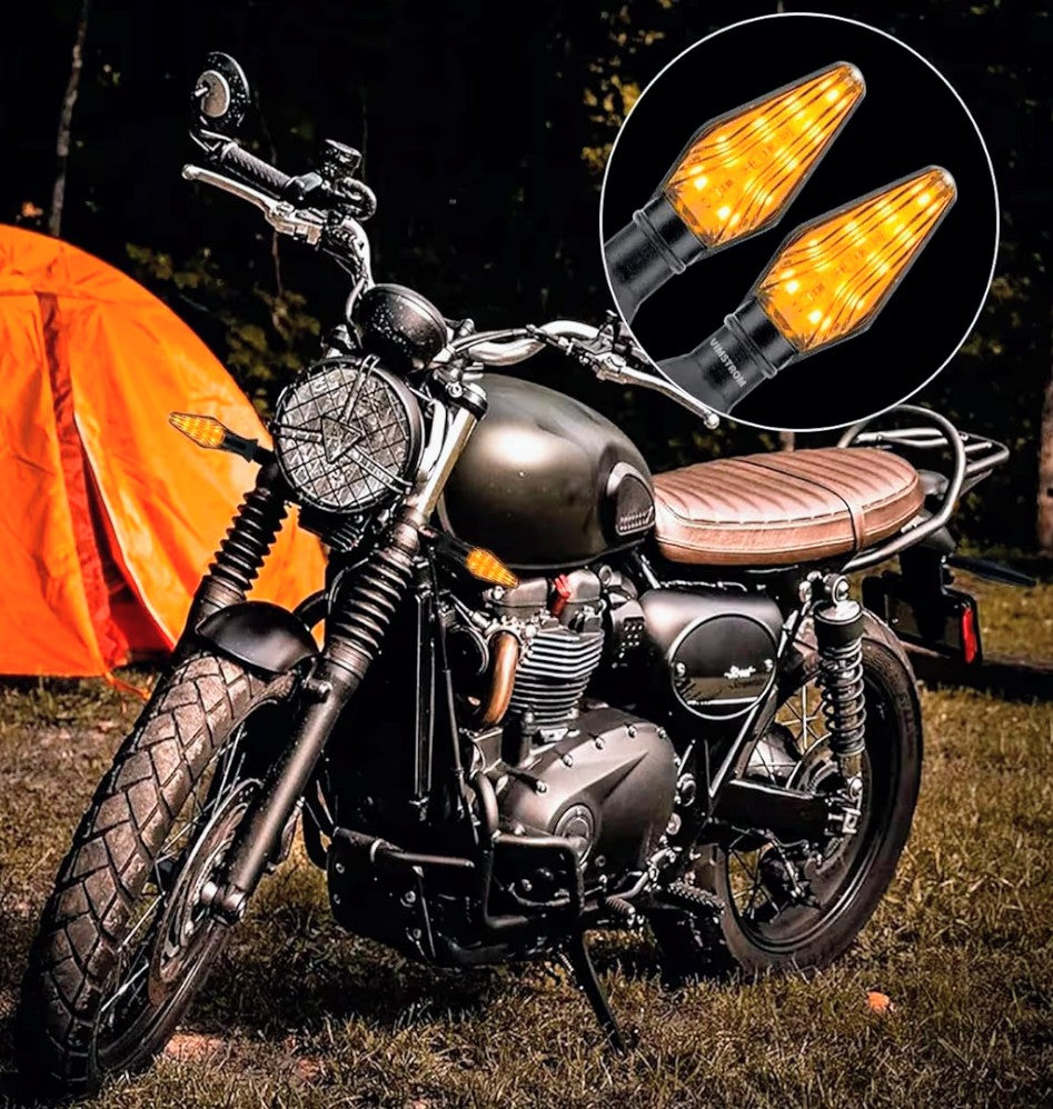 ↔️Paquete de 4 Direccionales LED de Doble Función para Motocicleta ↪️↩️ “Hazte ver. Señala con estilo. Sé más seguro.”